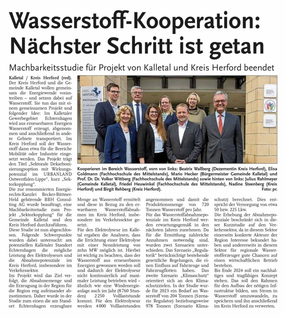 Wasserstoff Kooperation Artikel